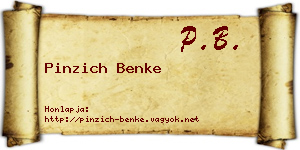 Pinzich Benke névjegykártya
